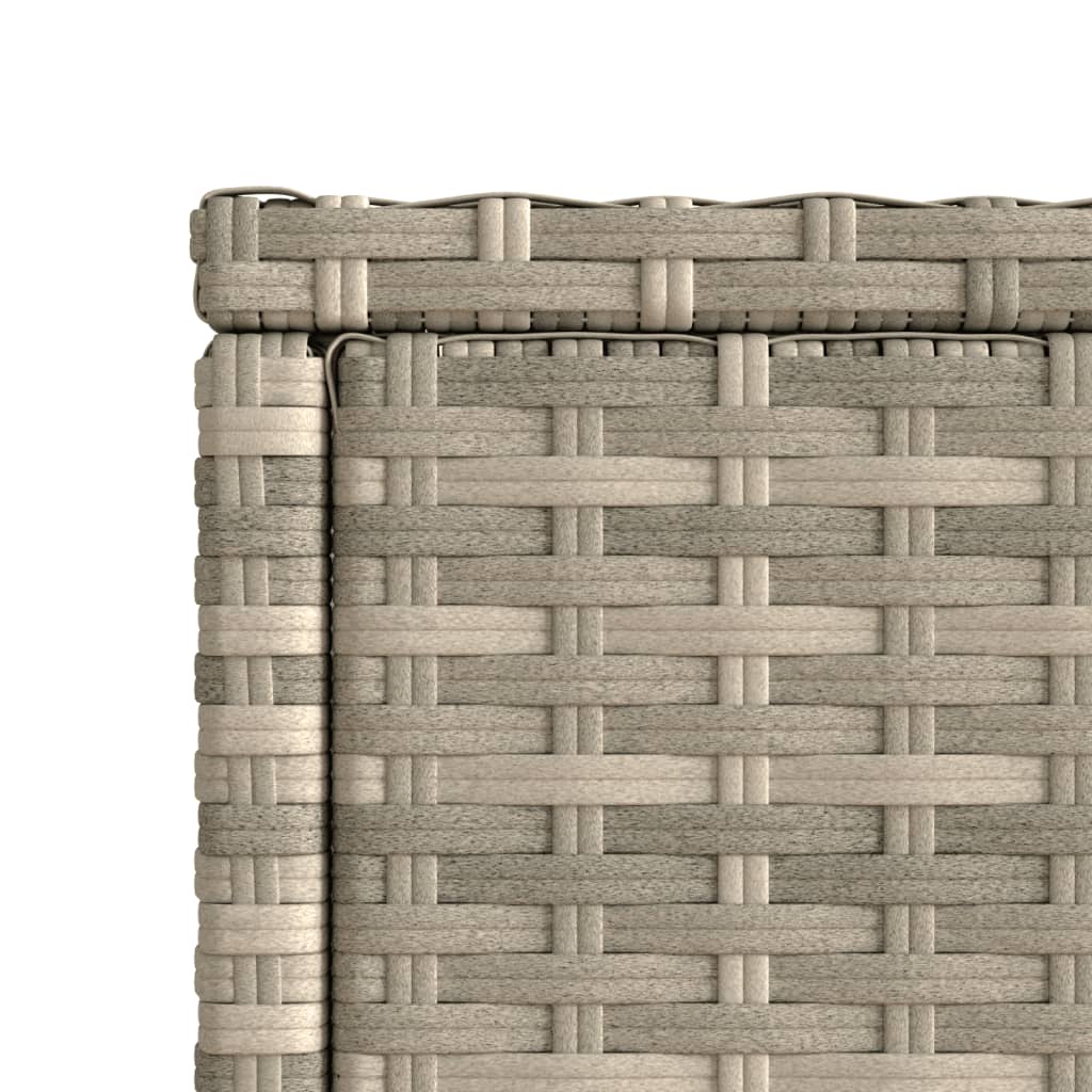 Garden Side Table with Glass Top Light Grey 58x27,5x55 cm Poly Rattan