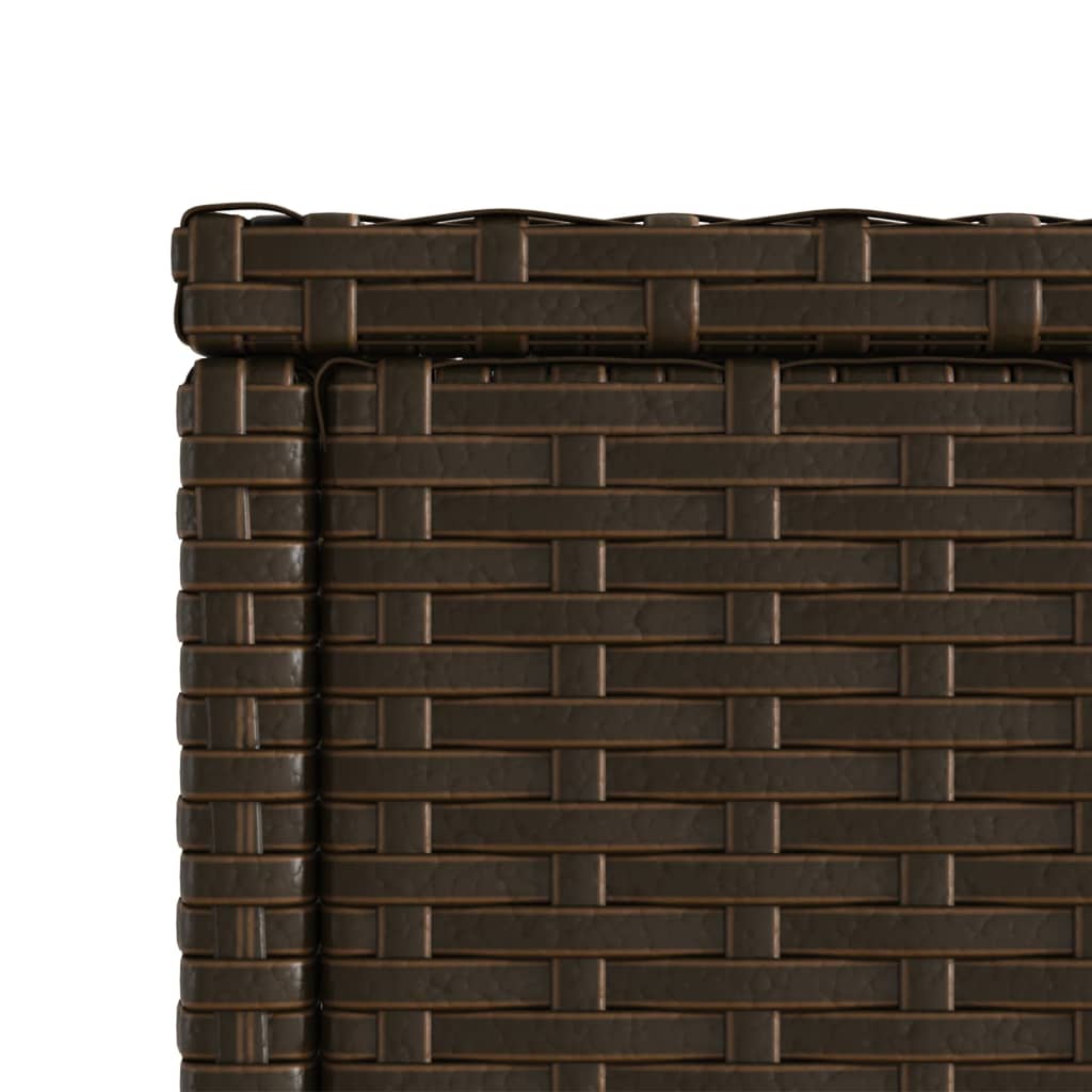 Garden Side Table with Glass Top Brown 58x27,5x55 cm Poly Rattan