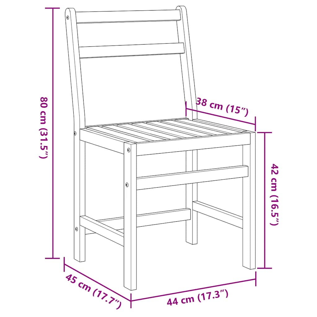 Balcony Set | Natural Acacia Wood | Solid Acacia wood | Compact