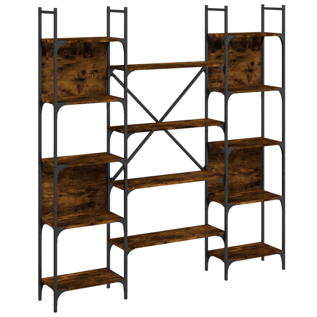 Bookshelf | Smoked oak | Engineered wood | Large | Bookshelf