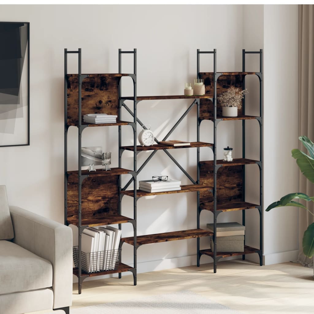 Bookshelf | Smoked oak | Engineered wood | Large | Bookshelf
