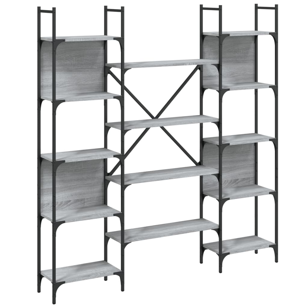 Bookshelf | Grey Sonoma | Engineered wood, powder-coated steel | Tall
