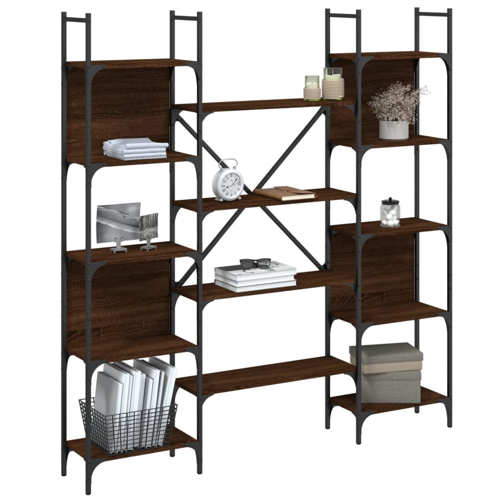 Bookshelf | Brown oak | Engineered wood | Tall | Bookshelf | Rectangular