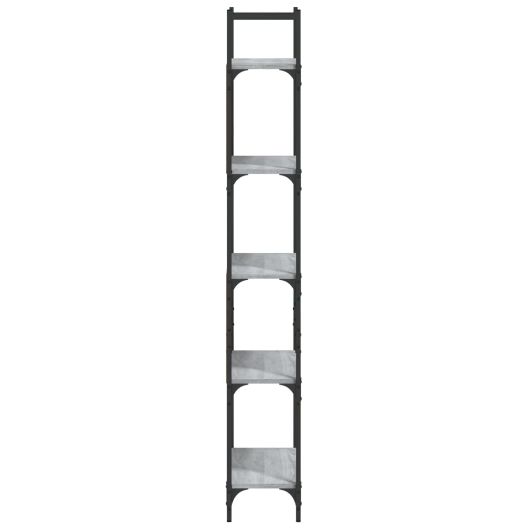 Bookshelf | Grey Sonoma | Engineered Wood, Powder-Coated Steel | 5-Tier