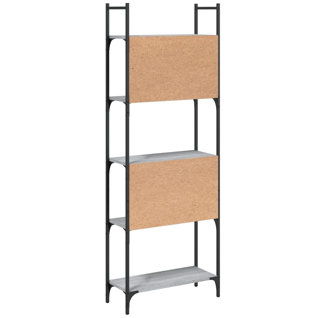 Bookshelf | Grey Sonoma | Engineered Wood, Powder-Coated Steel | 5-Tier