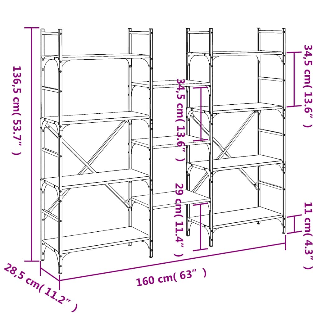 Bookshelf | Black | Engineered Wood | Tall | Bookshelf | Rectangular