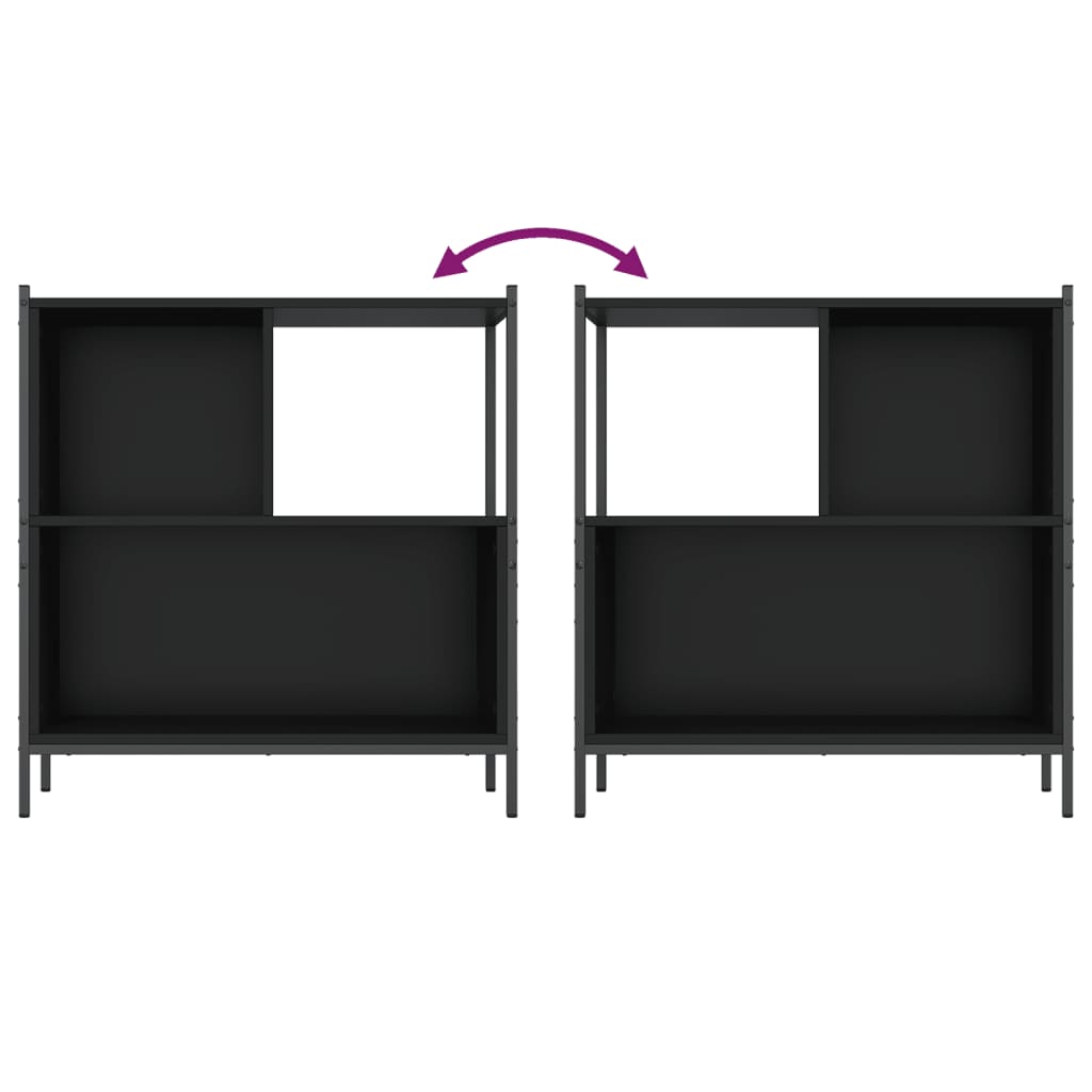 Bookcase Black 72x28x77.5 cm Engineered Wood