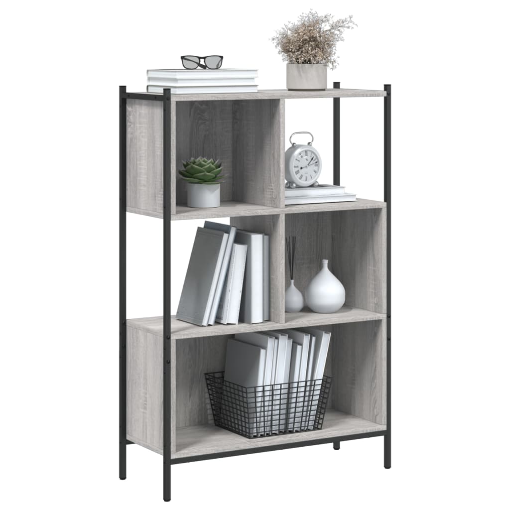 vidaXL Bookcase Grey Sonoma 72x28x109 cm Engineered Wood