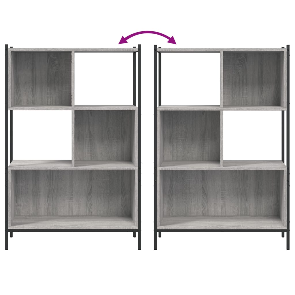 vidaXL Bookcase Grey Sonoma 72x28x109 cm Engineered Wood