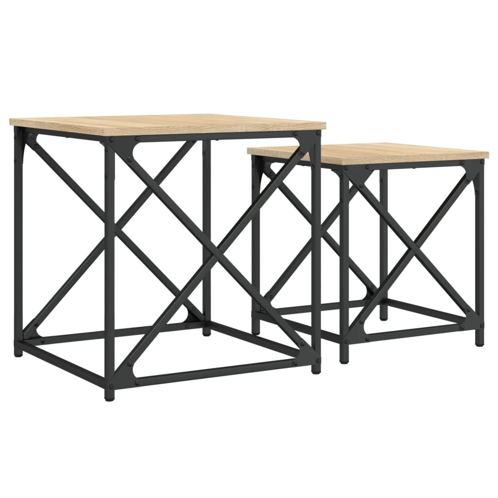 Nesting Coffee Tables 2 pcs Sonoma Oak Engineered Wood