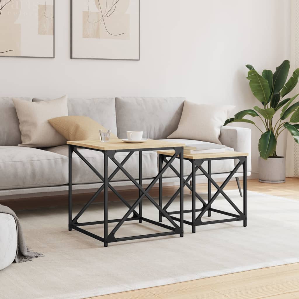 Nesting Coffee Tables 2 pcs Sonoma Oak Engineered Wood