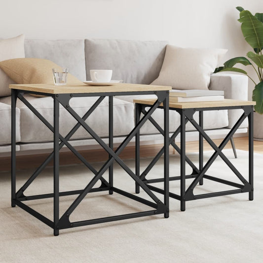 Nesting Coffee Tables 2 pcs Sonoma Oak Engineered Wood