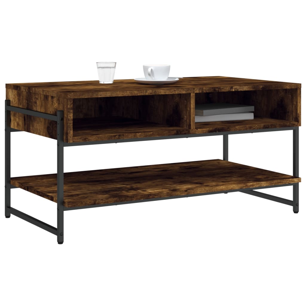 Coffee Table Smoked Oak 90x50x45 cm Engineered Wood