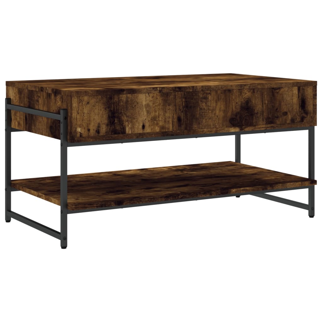 Coffee Table Smoked Oak 90x50x45 cm Engineered Wood