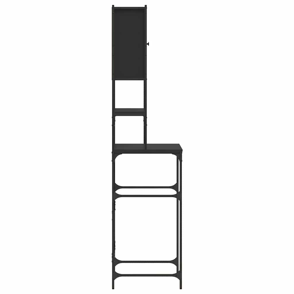 Washing Machine Cabinet Black 68x48,5x194 cm