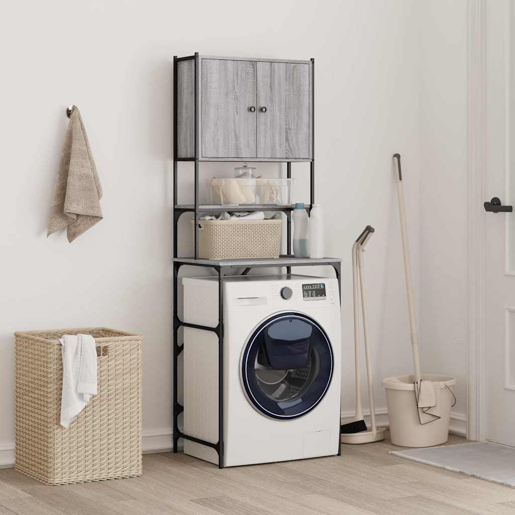Washing Machine Cabinet Grey Sonoma 68x48,5x194 cm