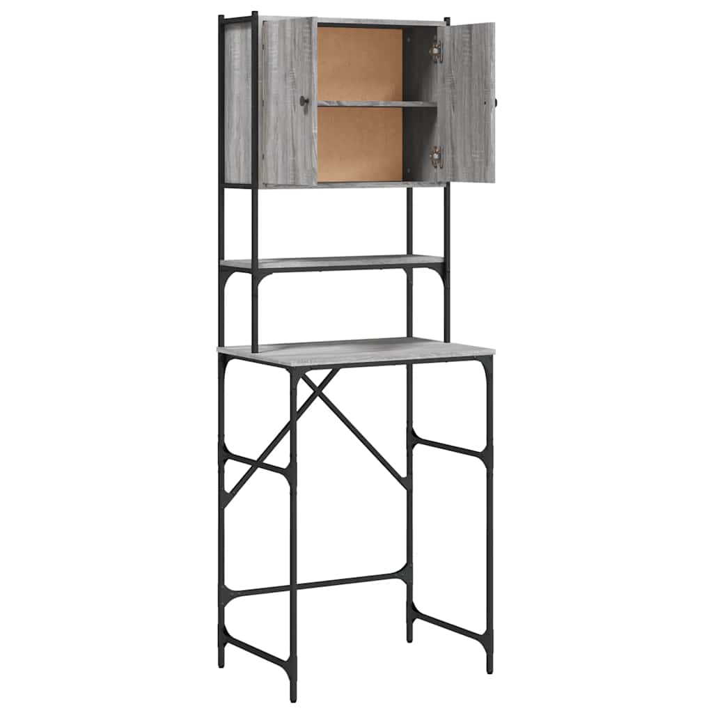 Washing Machine Cabinet Grey Sonoma 68x48,5x194 cm