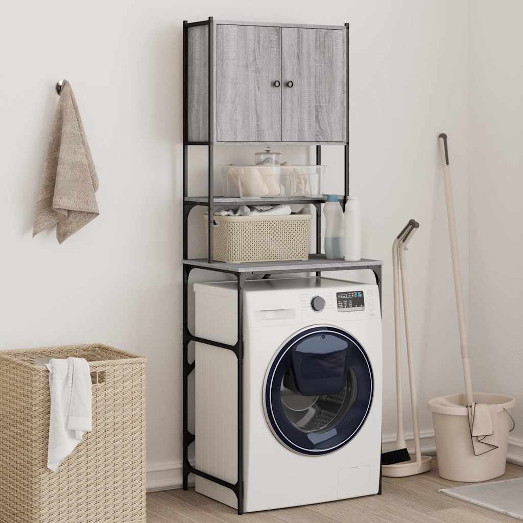 Washing Machine Cabinet Grey Sonoma 68x48,5x194 cm