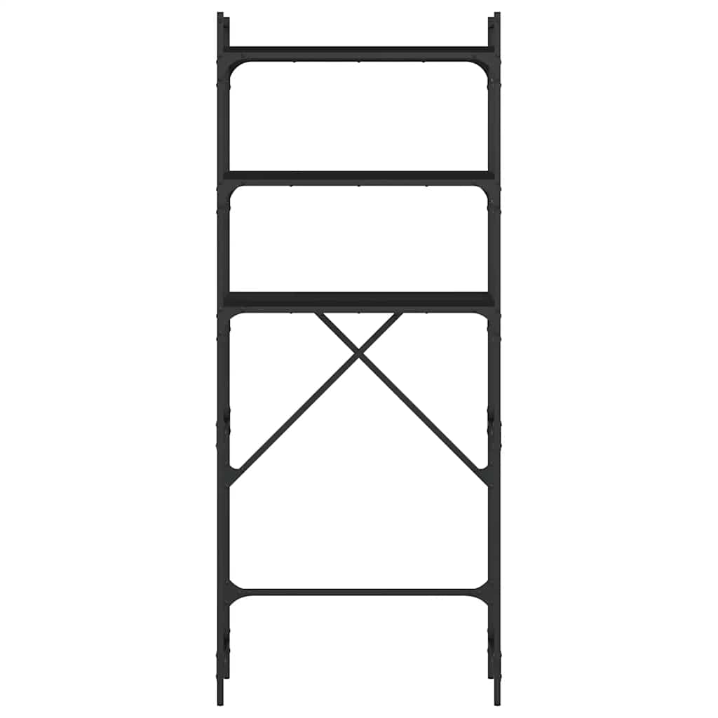 Washing Machine Shelf Black 67x25x163 cm Engineered Wood