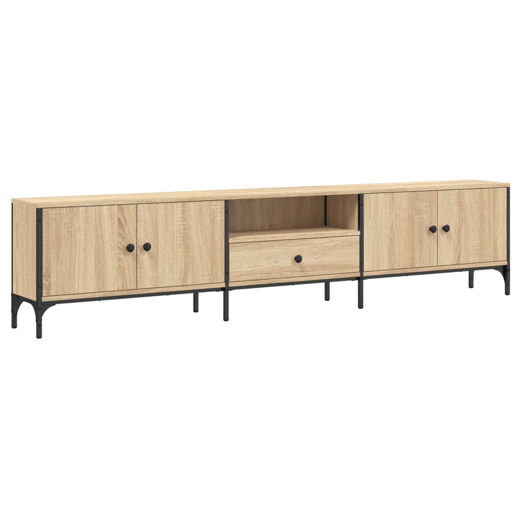 vidaXL TV Cabinet with Drawer Sonoma Oak 200x25x44 cm Engineered Wood