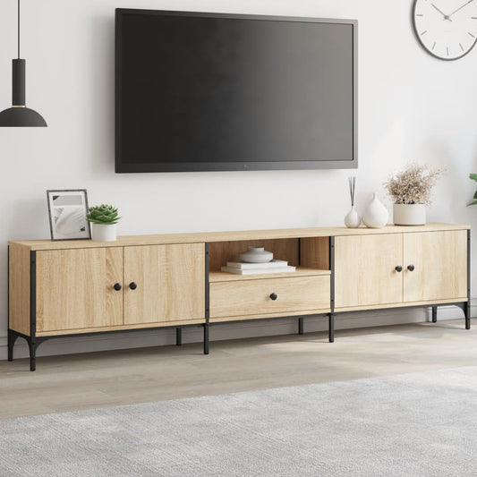 vidaXL TV Cabinet with Drawer Sonoma Oak 200x25x44 cm Engineered Wood