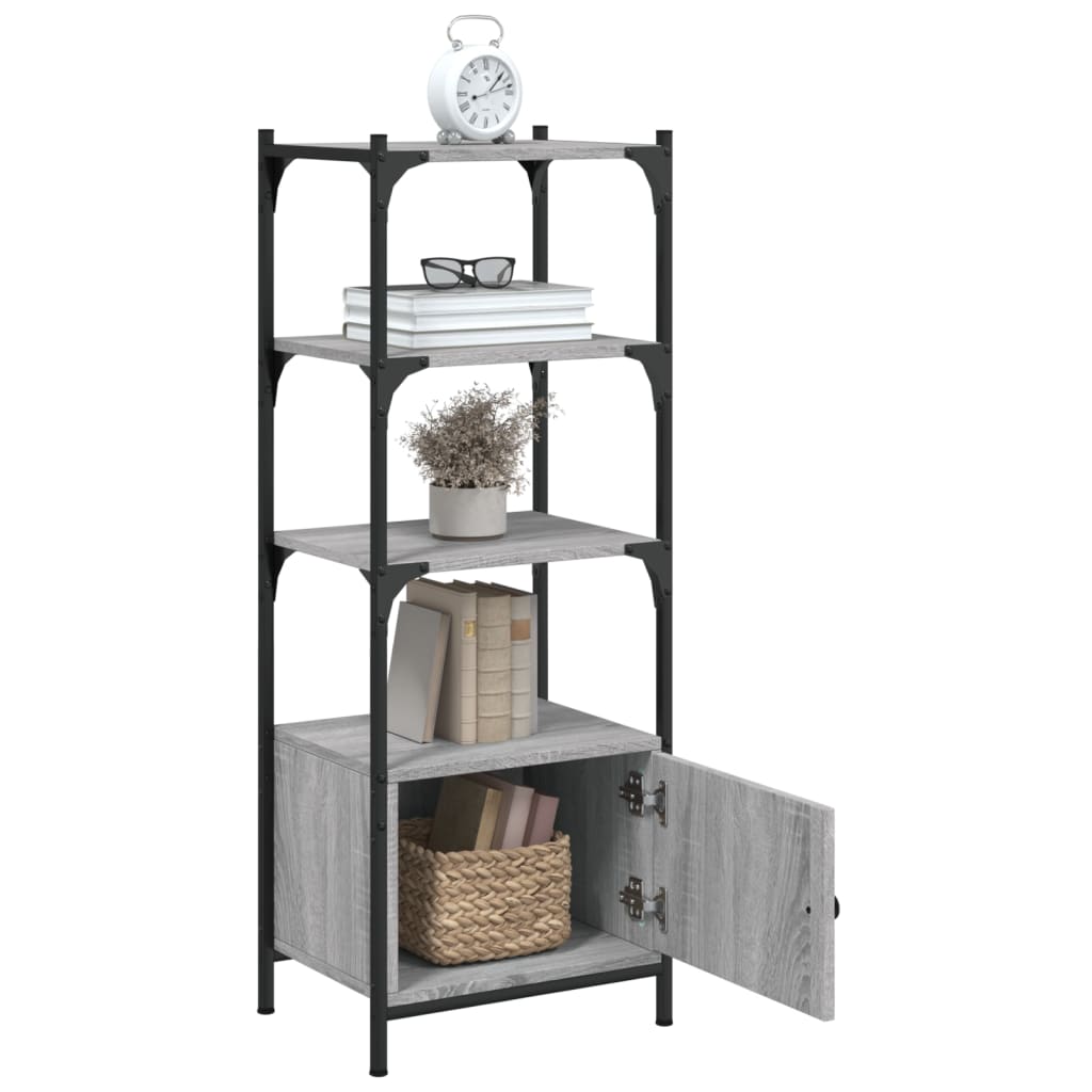 Bookcase 3-Tier Grey Sonoma 41x30x109,5 cm Engineered Wood