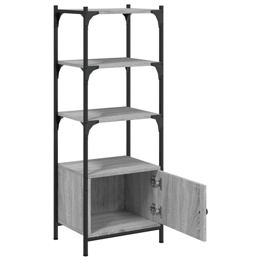 Bookcase 3-Tier Grey Sonoma 41x30x109,5 cm Engineered Wood