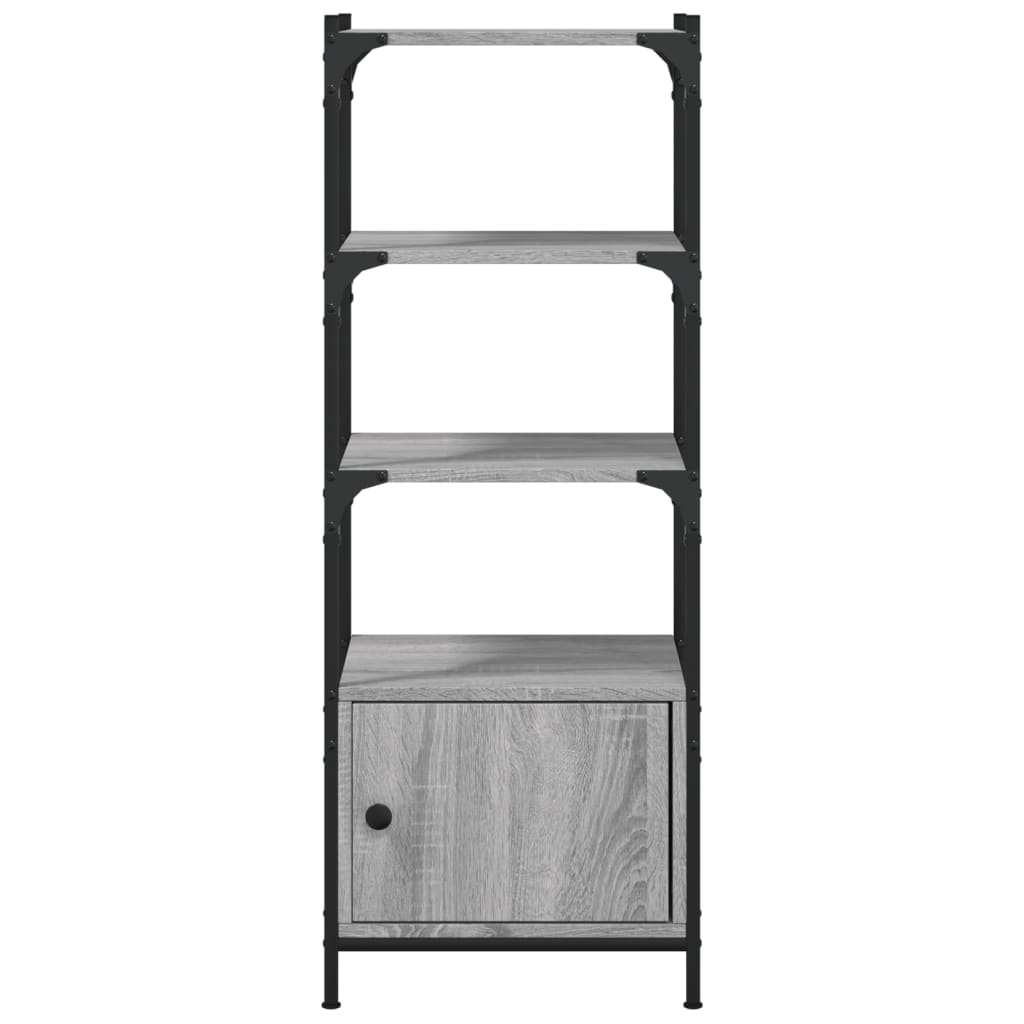 Bookcase 3-Tier Grey Sonoma 41x30x109,5 cm Engineered Wood