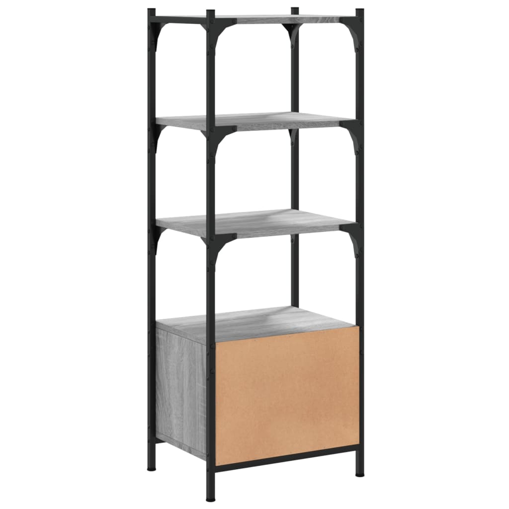 Bookcase 3-Tier Grey Sonoma 41x30x109,5 cm Engineered Wood