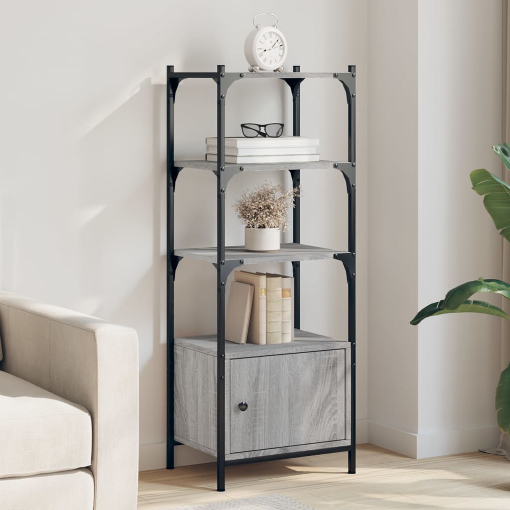Bookcase 3-Tier Grey Sonoma 41x30x109,5 cm Engineered Wood