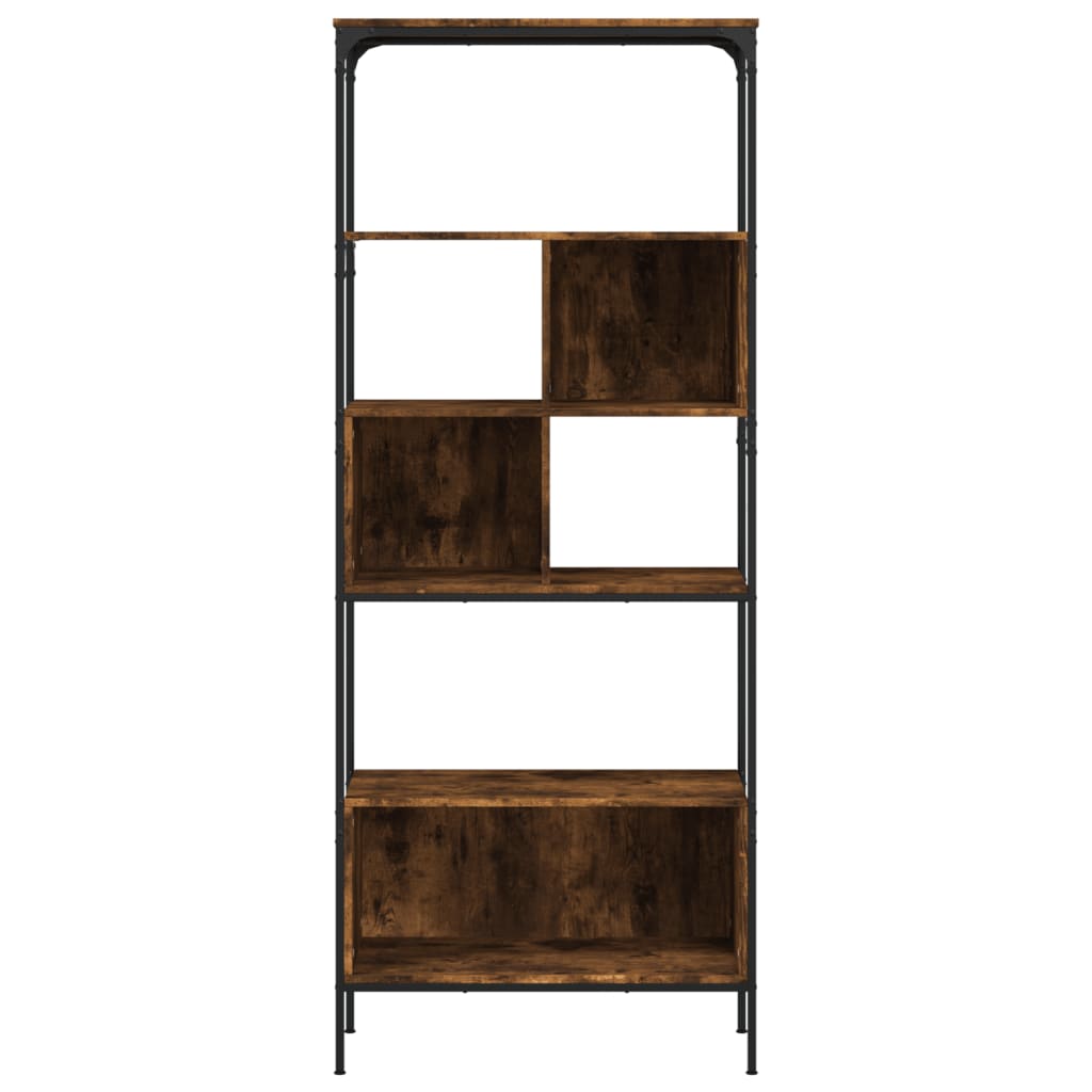 Bookcase 5-Tier Smoked Oak 76x33x188,5 cm Engineered Wood