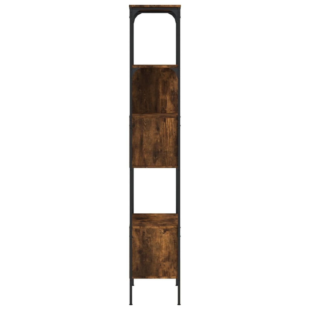 Bookcase 5-Tier Smoked Oak 76x33x188,5 cm Engineered Wood