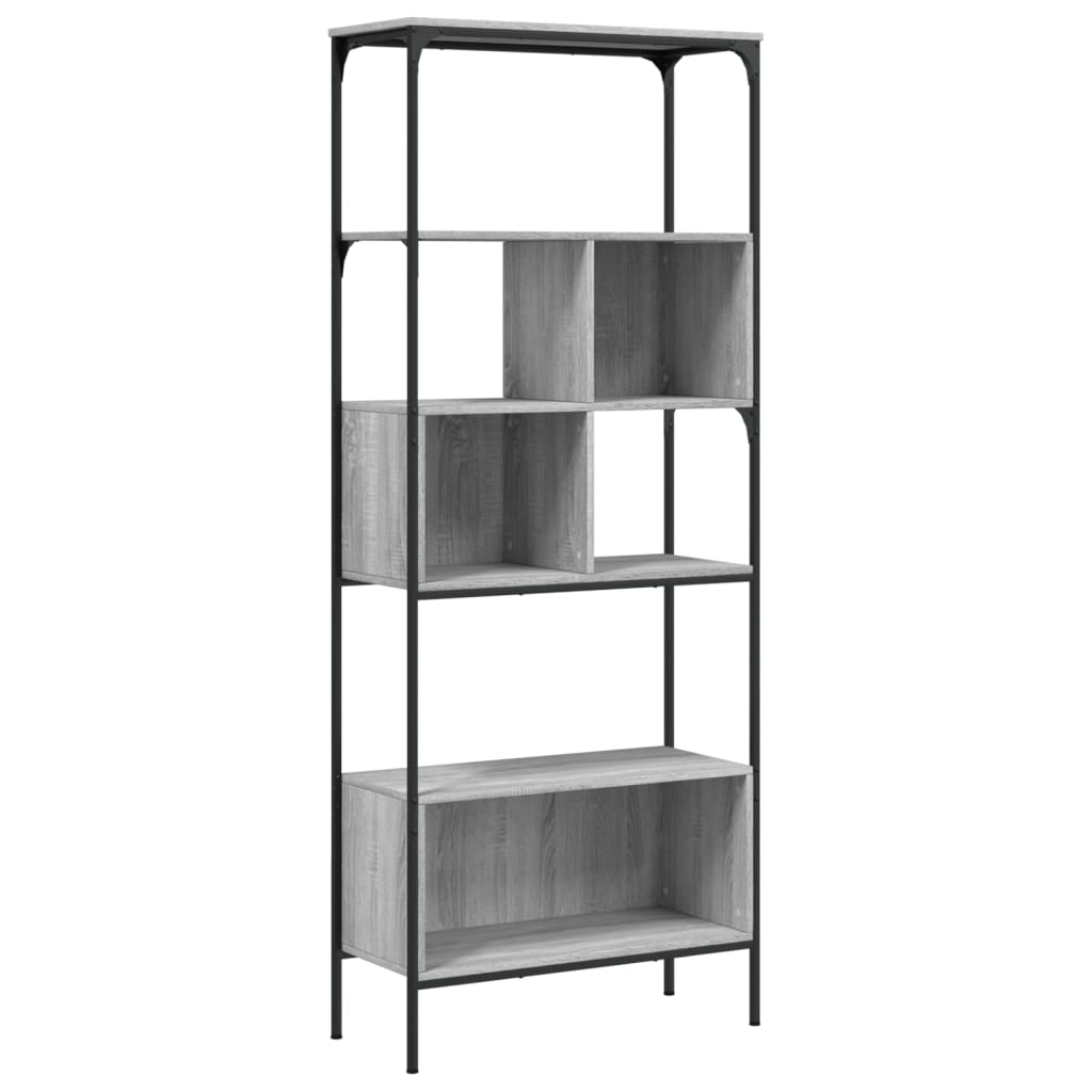 Bookcase 5-Tier Grey Sonoma 76x33x188,5 cm Engineered Wood