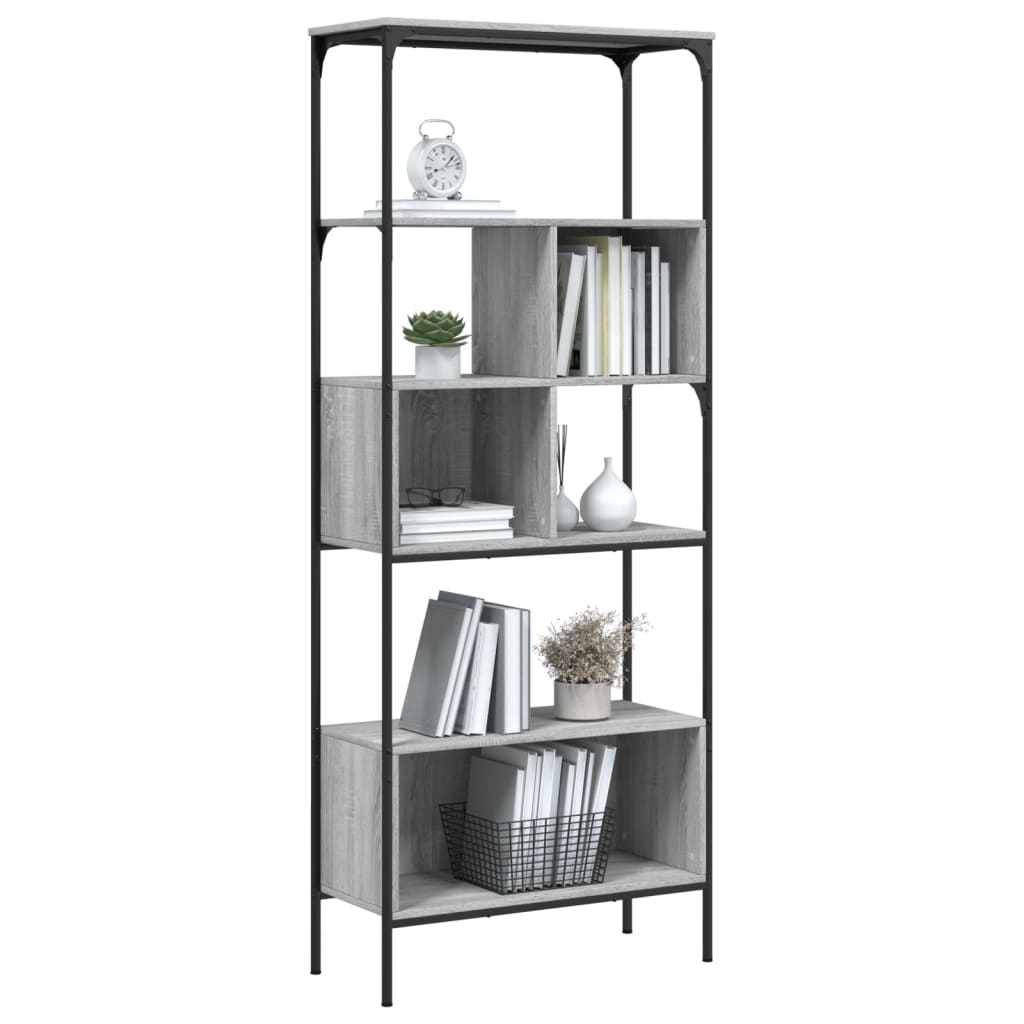 Bookcase 5-Tier Grey Sonoma 76x33x188,5 cm Engineered Wood