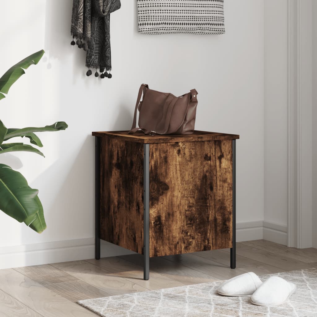 vidaXL Storage Bench Smoked Oak 40x42.5x50 cm Engineered Wood