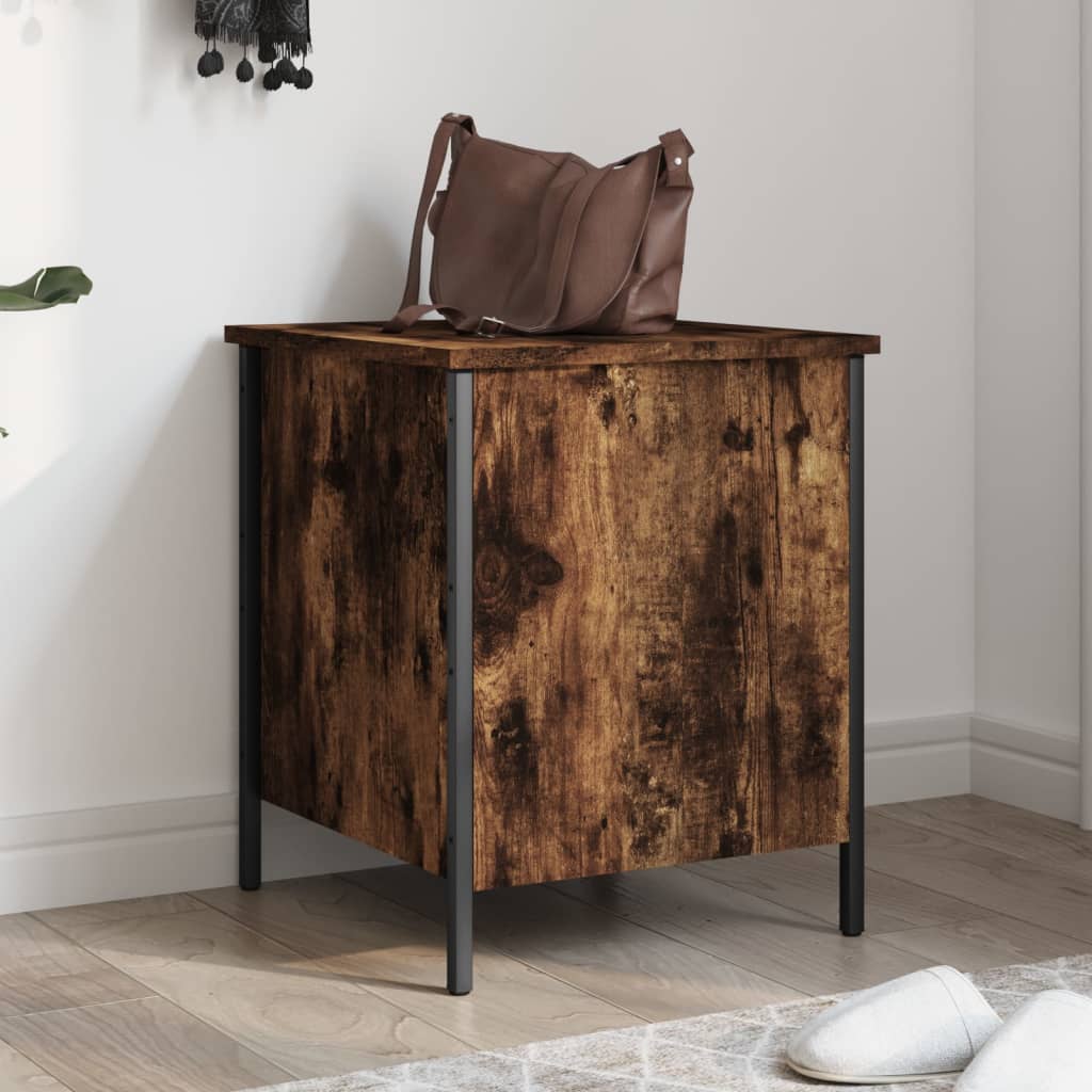 vidaXL Storage Bench Smoked Oak 40x42.5x50 cm Engineered Wood