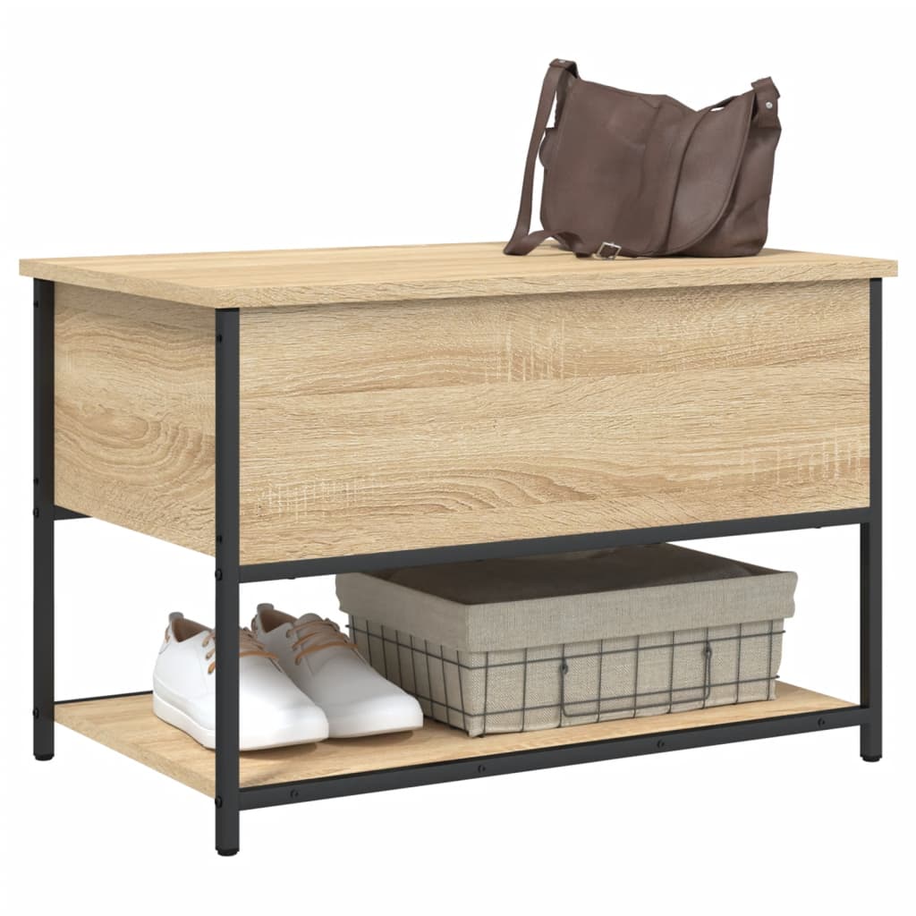 vidaXL Storage Bench Sonoma Oak 70x42.5x47 cm Engineered Wood