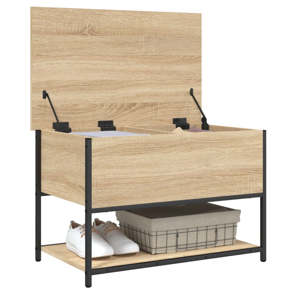 vidaXL Storage Bench Sonoma Oak 70x42.5x47 cm Engineered Wood