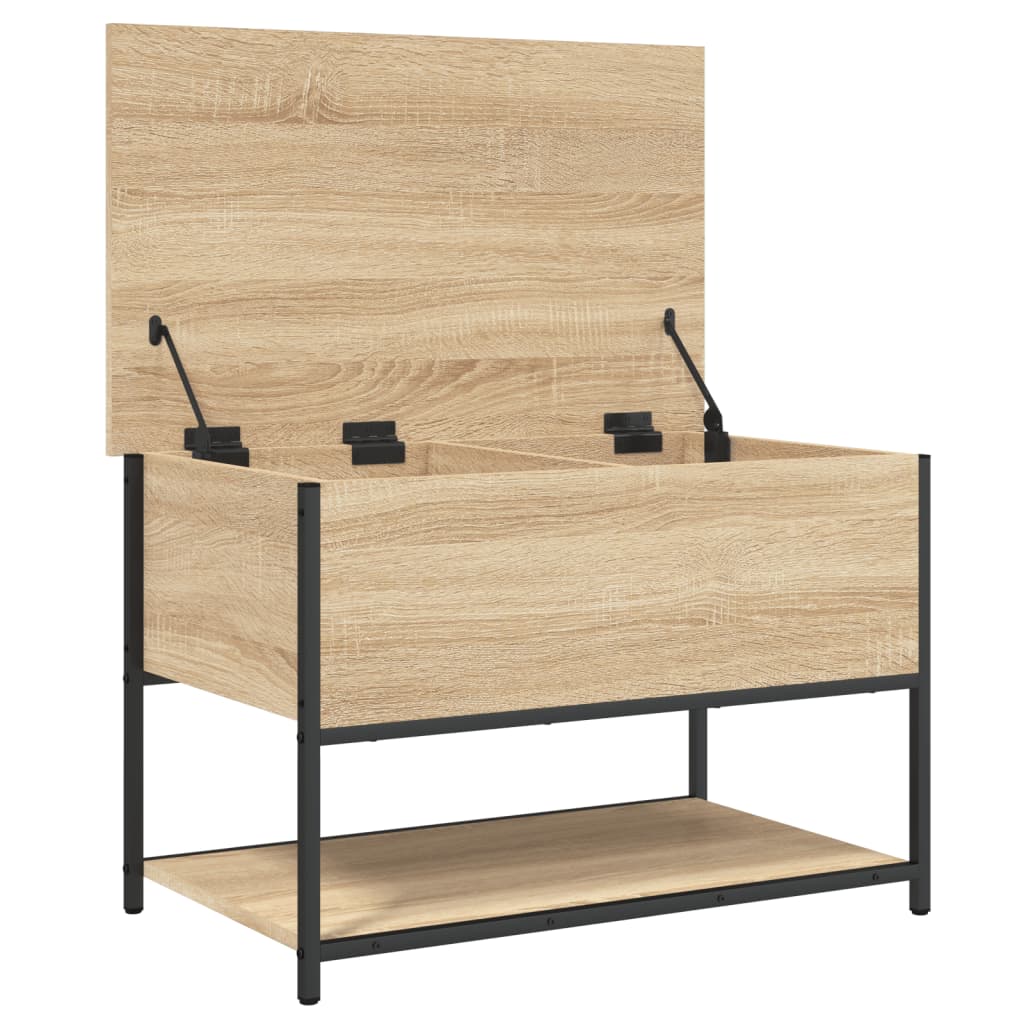 vidaXL Storage Bench Sonoma Oak 70x42.5x47 cm Engineered Wood