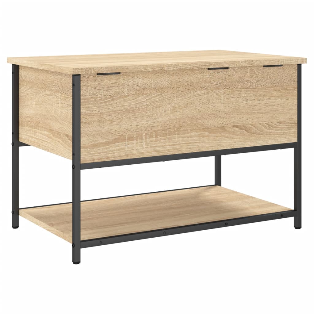 vidaXL Storage Bench Sonoma Oak 70x42.5x47 cm Engineered Wood