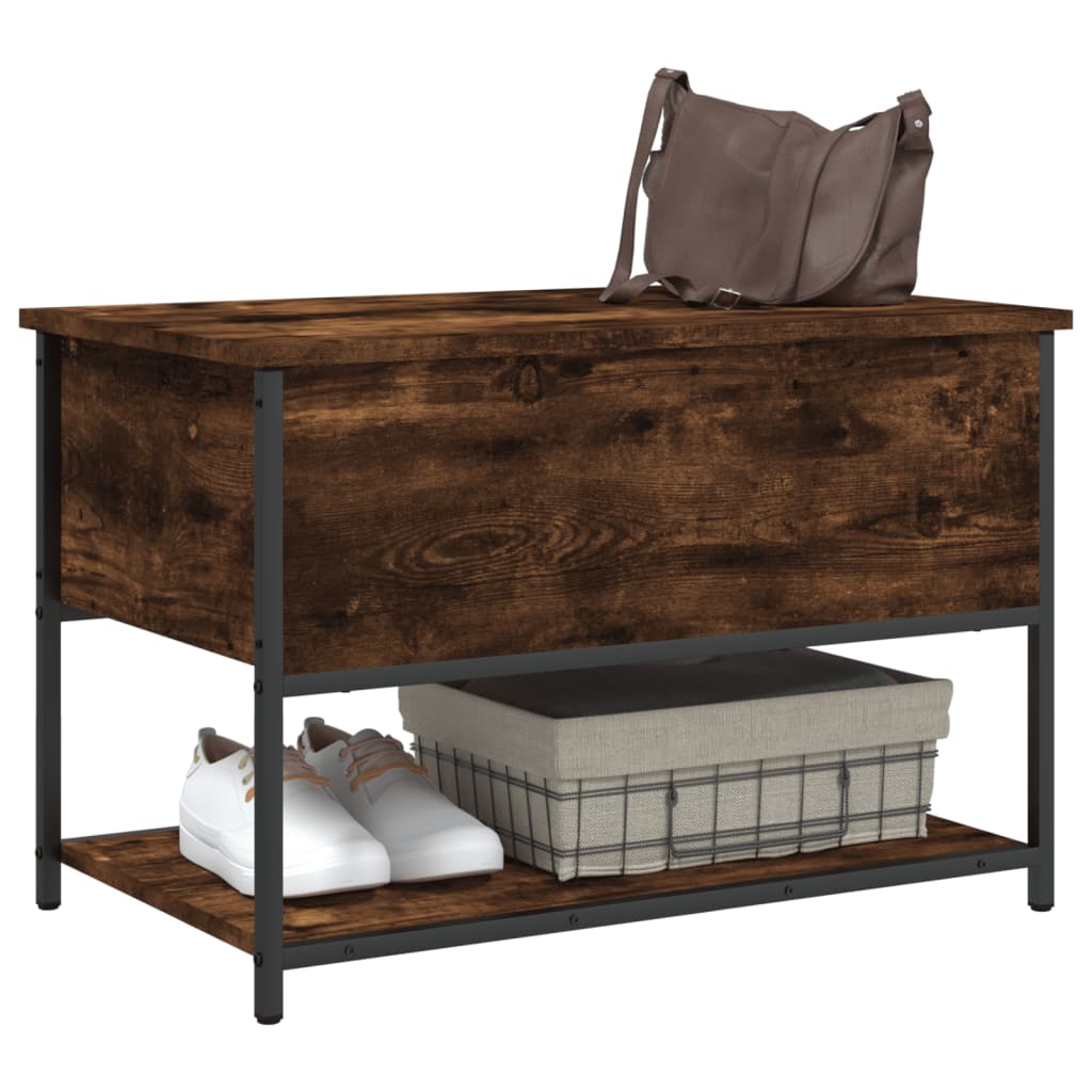 vidaXL Storage Bench Smoked Oak 70x42.5x47 cm Engineered Wood