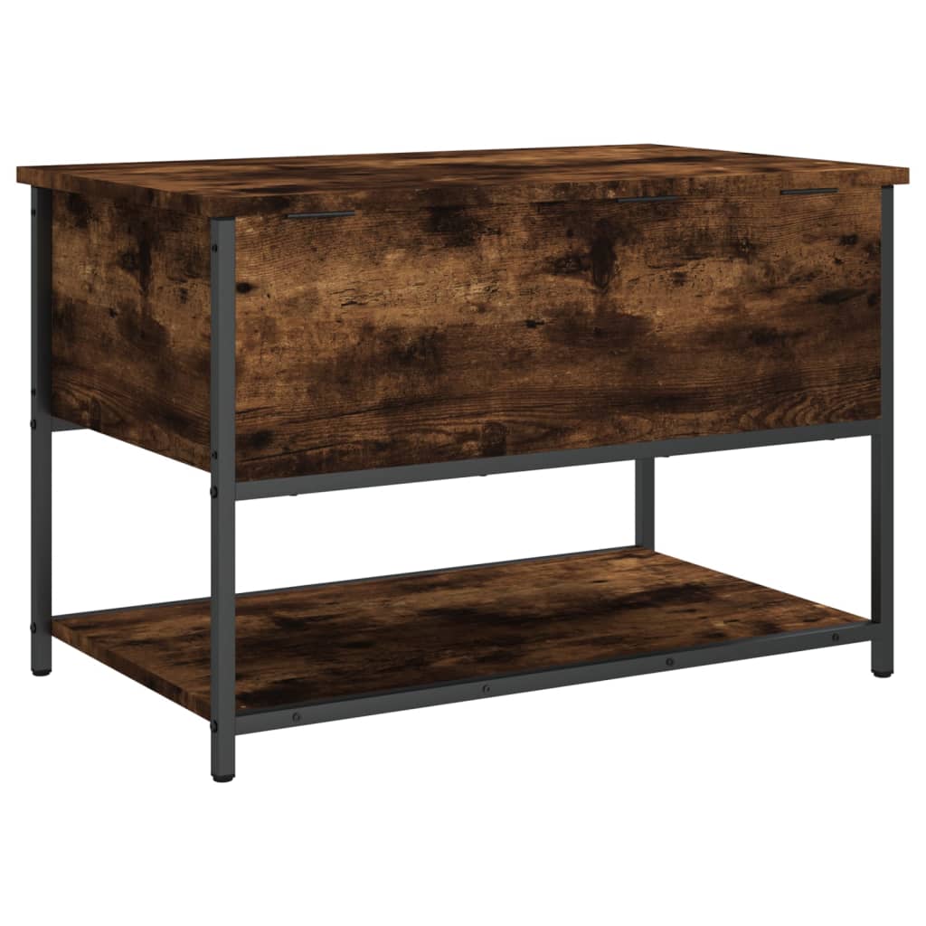vidaXL Storage Bench Smoked Oak 70x42.5x47 cm Engineered Wood