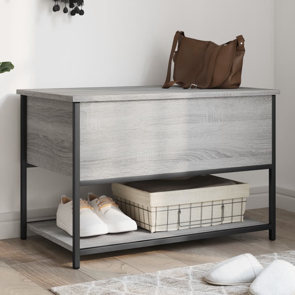 vidaXL Storage Bench Grey Sonoma 70x42.5x47 cm Engineered Wood