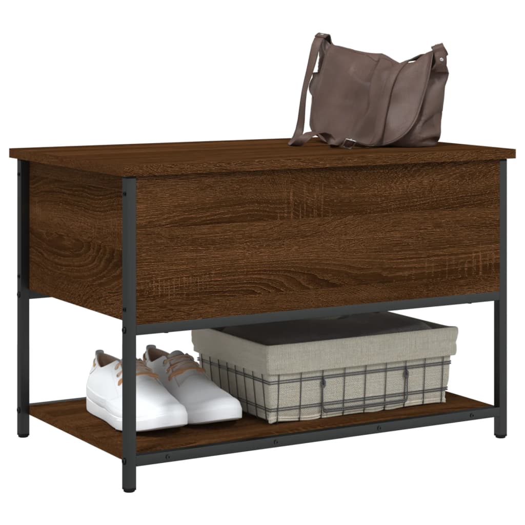 vidaXL Storage Bench Brown Oak 70x42.5x47 cm Engineered Wood