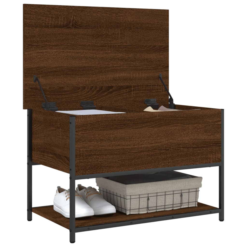 vidaXL Storage Bench Brown Oak 70x42.5x47 cm Engineered Wood