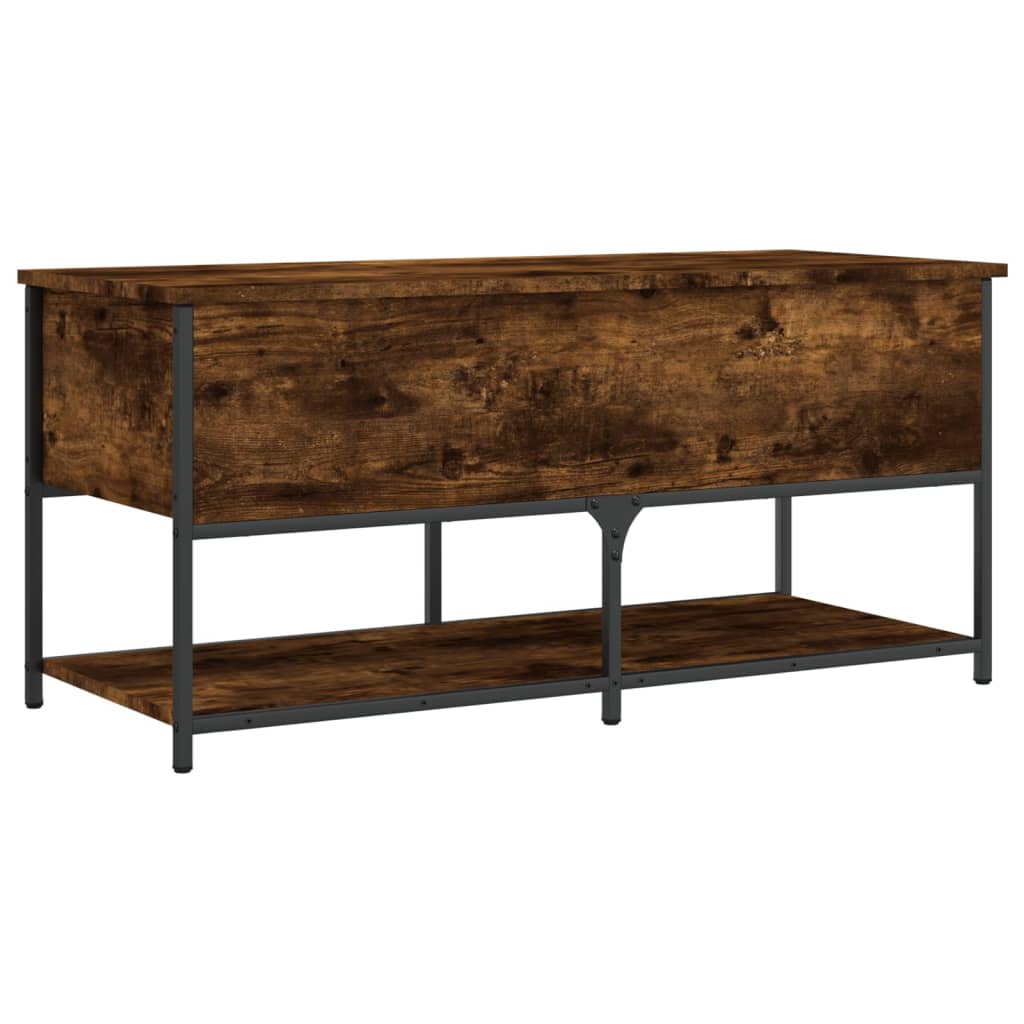 vidaXL Storage Bench Smoked Oak 100x42.5x47 cm Engineered Wood
