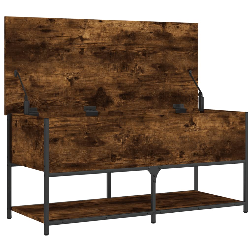 vidaXL Storage Bench Smoked Oak 100x42.5x47 cm Engineered Wood
