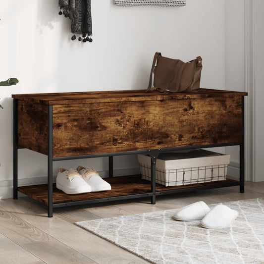 vidaXL Storage Bench Smoked Oak 100x42.5x47 cm Engineered Wood