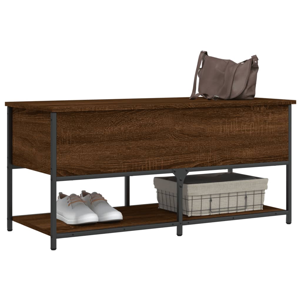 vidaXL Storage Bench Brown Oak 100x42.5x47 cm Engineered Wood