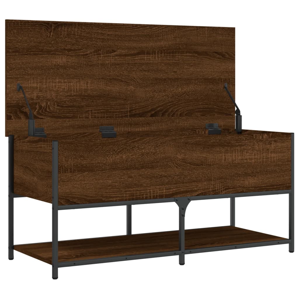 vidaXL Storage Bench Brown Oak 100x42.5x47 cm Engineered Wood